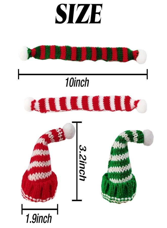 YOOHUA 36PCS Mini Santa Hats & Christmas Scarf Set, Small Knit Hat Scarf for Crafts Dolls Knitted Ornaments Xmas Tree Accessory DIY Craft Art Toy Decorations - Image 2